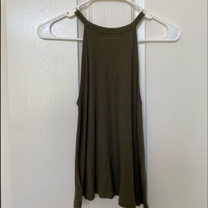 olive green flowey top